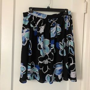 Abstract Floral Midi Skirt